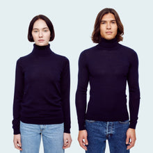 Load image into Gallery viewer, The Roll Neck Unisex Sweater  NAVY
