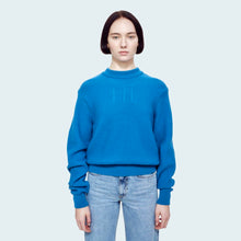 Load image into Gallery viewer, The Deuce Sweater Crop AZURE
